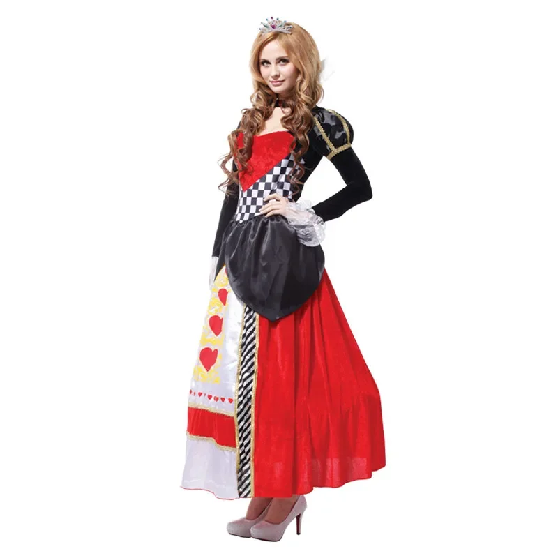 Adult Deluxe Red Queen Of Hearts Costume Cosplay Fantasia Halloween Costumes For Women