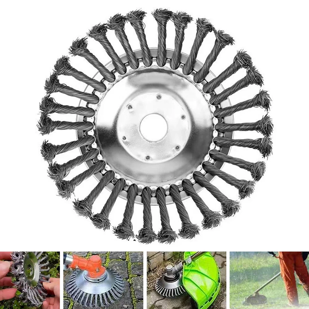 8 Inch 9 Piece Set Steel Wire Weed Removal Wheel Lawn Mower Universal Garden Grass Head Grass Cutting Accessories