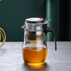 Heat Resistant Glass Teapot Puer Kettle Tea Infuser Chinese Kung Fu Teawear One-click filtering Tea Pot Coffee Pot Home Teaware