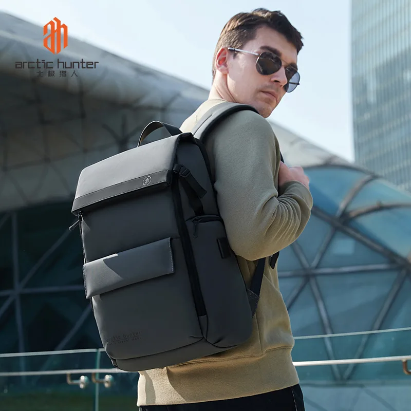 Ransel bisnis laptop minimalis, ransel laptop tahan percikan, ringan, bersirkulasi, dan tahan air