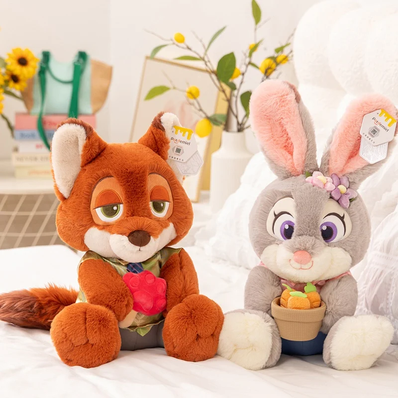 

Adorable Disney Zootopia Series Judy And Nick Plush Dolls Soft Toy Fox Rabbit Kawaii Room Decor Stuffed Pillow Gift for Girls
