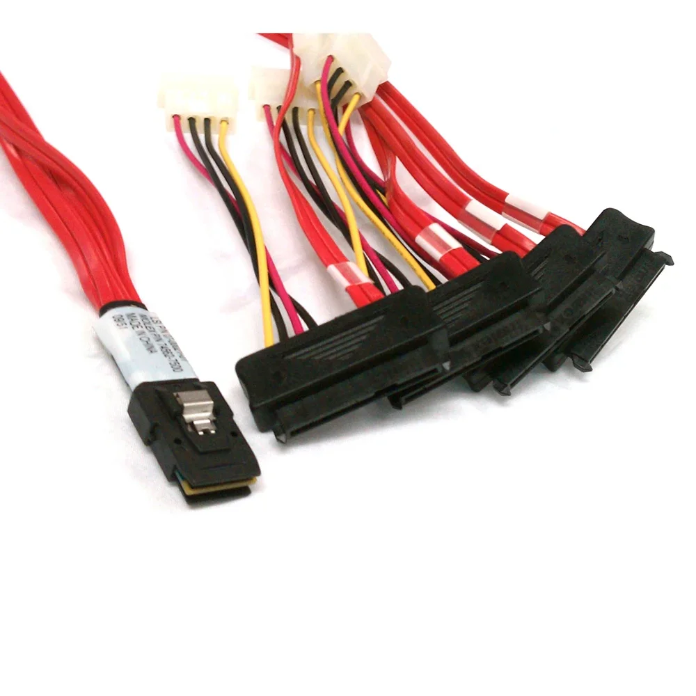 mini SAS SFF-8087 to 4*SFF-8482 29PIN with 4pin power x4 SAS cable 100cm