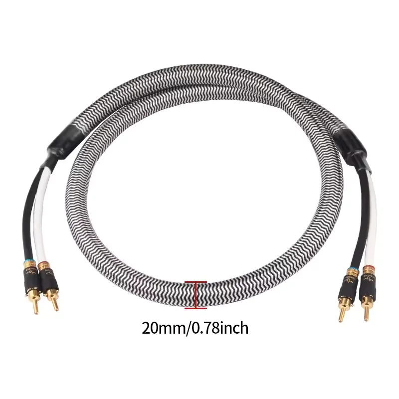 One Pair HiFi Speaker Wire Single Crystal Amplifier Connection Cable for High-End Audio System Fever Home Theater Sound AMP