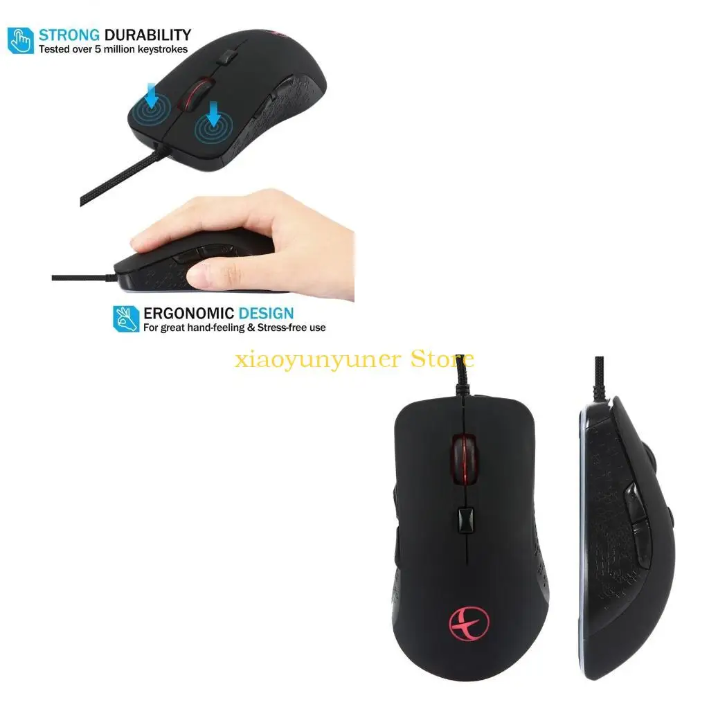 

P9JB с проводной игровой мышью, эргономичной программируемой 6 кнопками, 2400 точек на дюйм, с подогревом