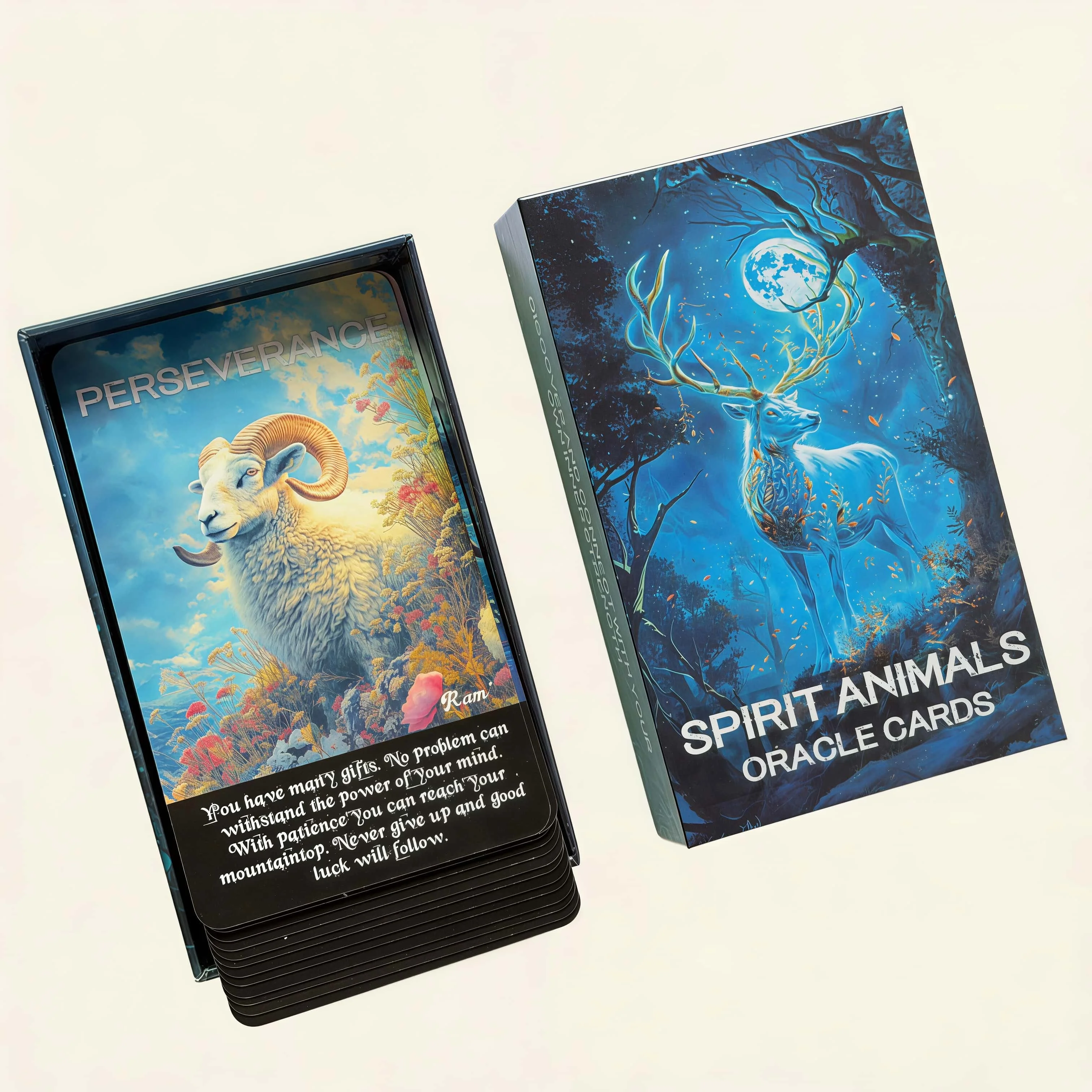Baraja de oráculo de animales espirituales de 52 cartas (versión en inglés) – Serie Tarot, reduce el estrés y la ansiedad, cura el poder interior, regalo consciente