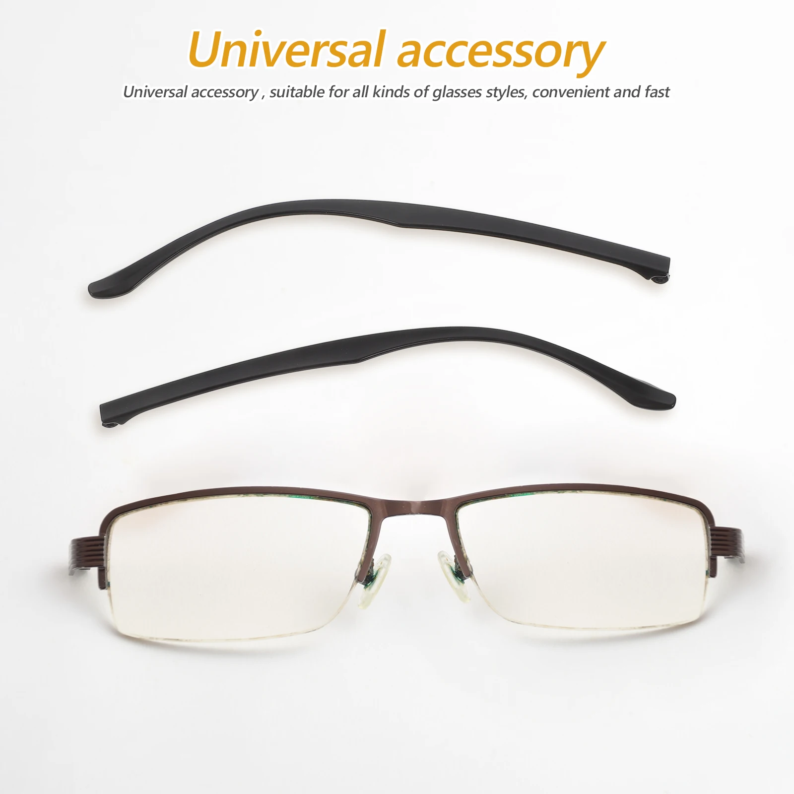 

1Pair Universal Replacement Eyeglass Arms Tr Material Anti-Slip Temple Tips for Glasses Repair Eyewear Frame Replacement Legs