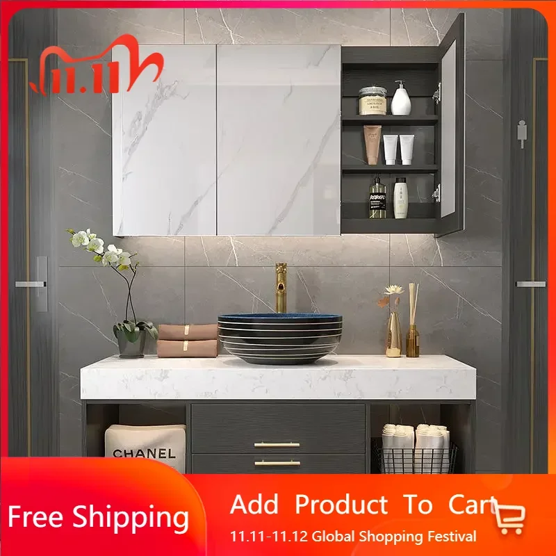 

Postmodern Bathroom Cabinet Art Ceramic Above Counter Basin Modern Bathroom Vanity Cabinets Toilet Gabinete Trendy Furniture