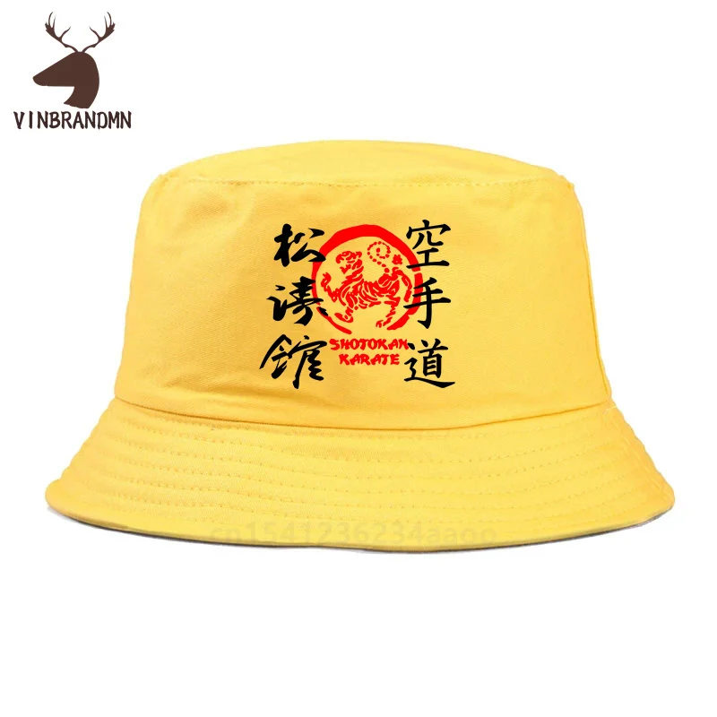 Japan Samurai Baseball Cap Fashion Shotokan Karate Bujinkan Dojo Bucket Hats Japanese Tiger Kung Fu Karate Fishing Fisherman Hat