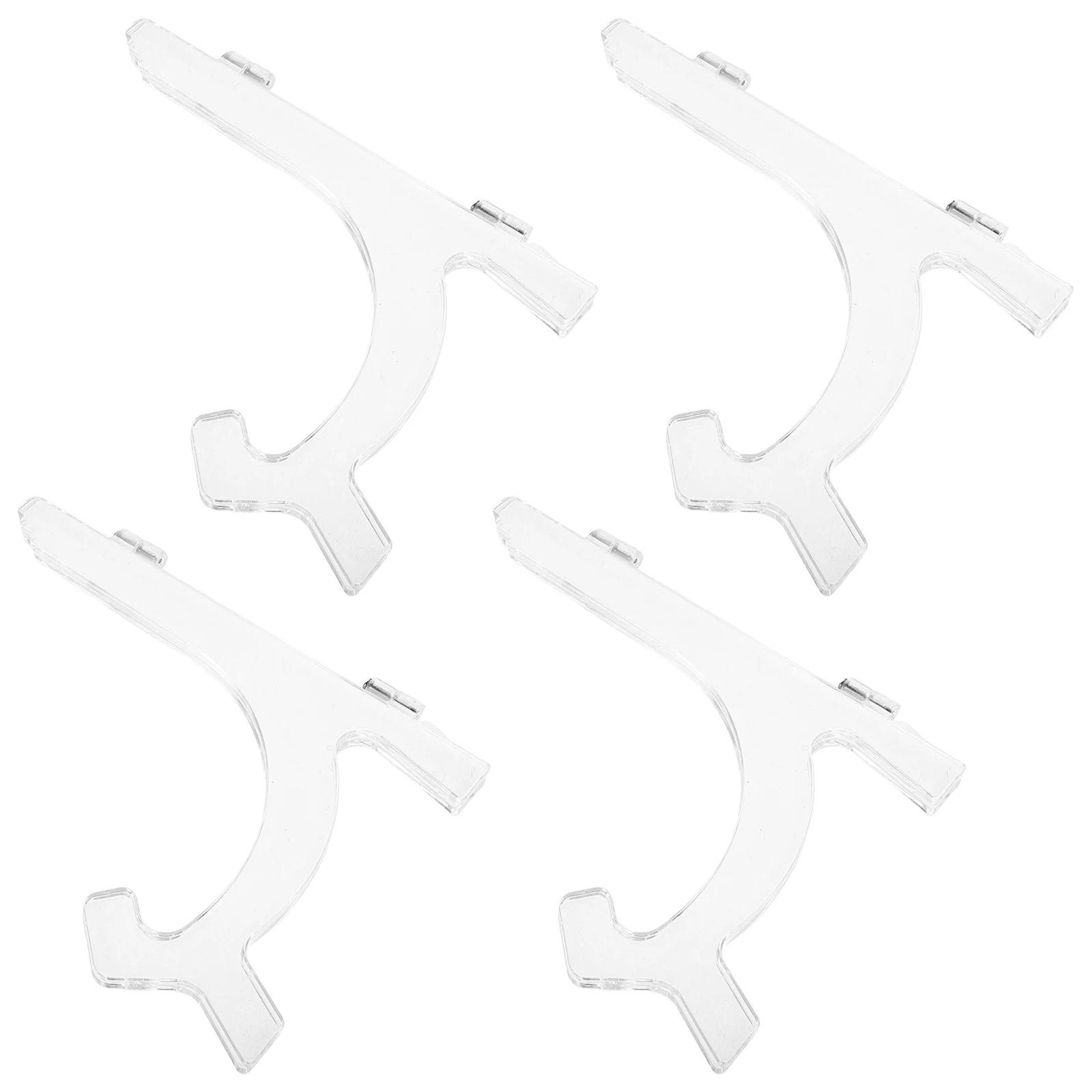 

4pcs Clear Plastic Plate Stands Transparent Display Rack For Decorative Plates Photos Menus Wedding Home Decor Tabletop Dessert