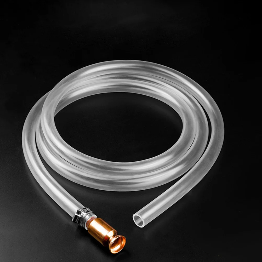 Siphon Hose Manual Pump Copper PVC Strong Multi-Purpose Oil Fuel Transfer Hose for Vehicles Boats Tractors