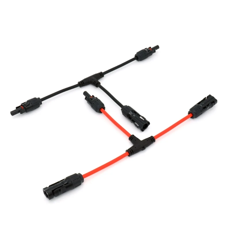 Solar Panel Panels Branch Connectors 30A 1000V Double Photovoltaic Wire Splitters 6mm² Extension Cable Pair for Energy Systems