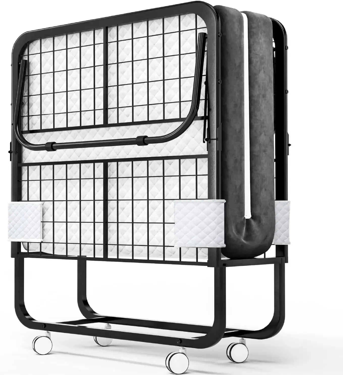 

Раскладная кровать с матрасом — каркас двойного размера 75x38 — портативная раскладная гостевая кровать с 5-дюймовым матрасом из пены с эффектом памяти