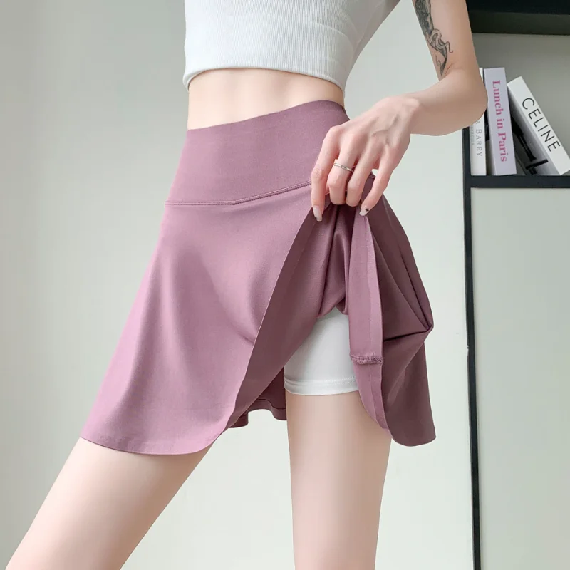 

New Sports Short Skirt Anti Glare Women's Summer Yoga Skirt White Skirt