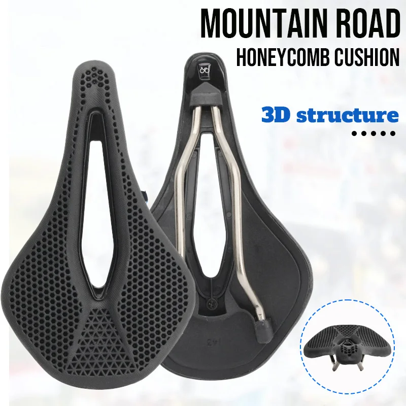 

RIRO 3D mtb Road Bicycle saddle cushion Comfortable bicycle saddle wide bicycle honeycomb saddle Non-slip cushion Cycling parts