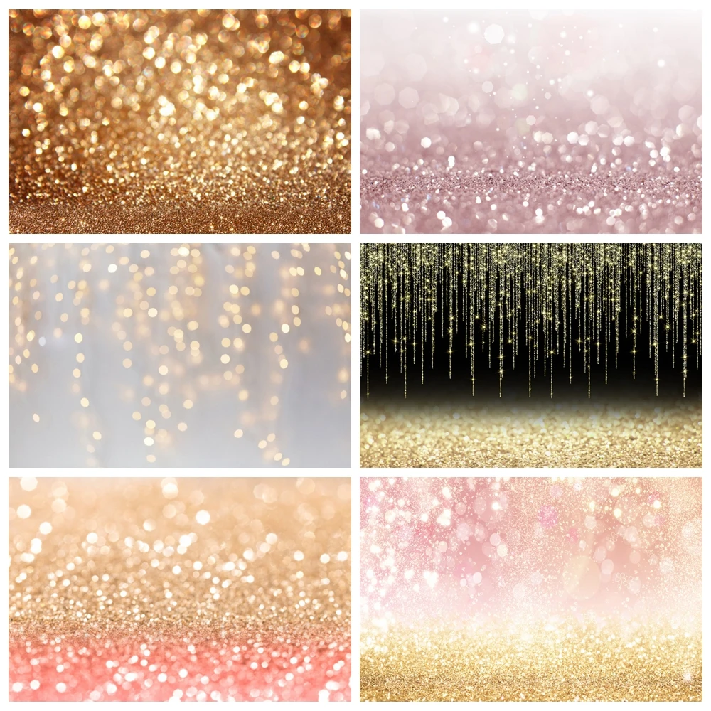 

Gold Silver Glitter Bokeh Photography Backdrop Black Golden Shiny Dot Backgrounds For Birthday Party Photo Studio Props Custom