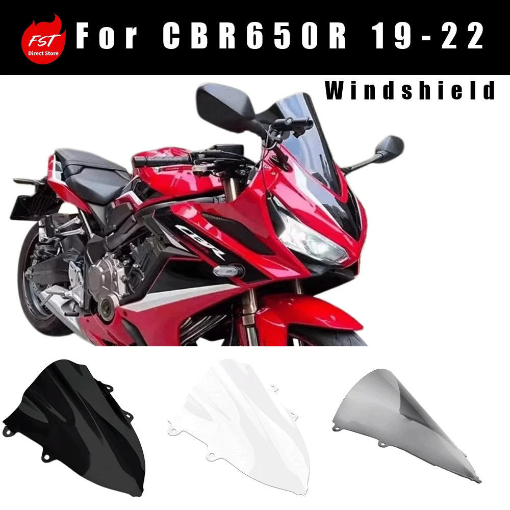 

Fits 2019-2022 CBR650R, Heightened Racing Windshield & Wind Deflector