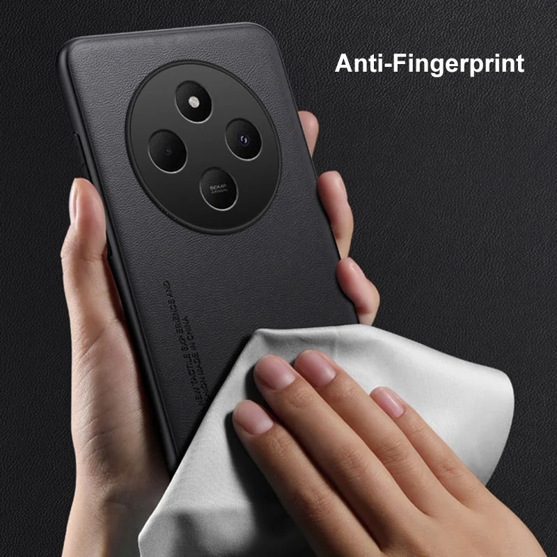 Xiaomi Poco C75 뒷면 커버 용 고급 PU 가죽 케이스 Redmi 14C 14 C Redmi14C 4G 용 무광택 실리콘 전체 보호 전화 케이스