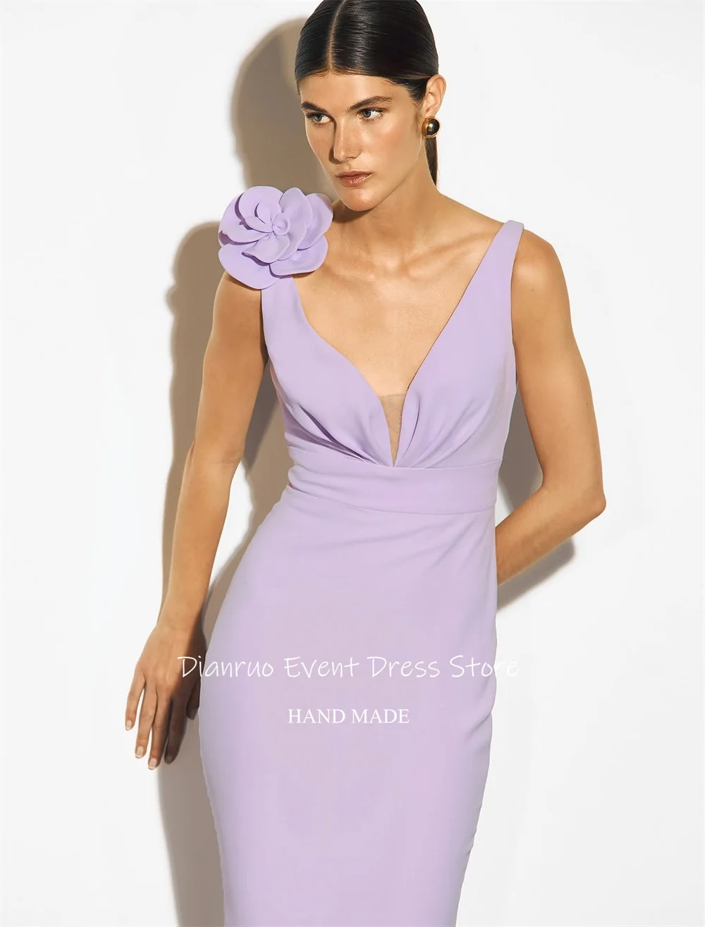 فساتين سهرة Dianruo مزينة بالزهور حورية البحر بدون أكمام فيستدو دي غالا فام عتيقة ماكسي فيستدوس دي فيرانو 2025 مخصصة