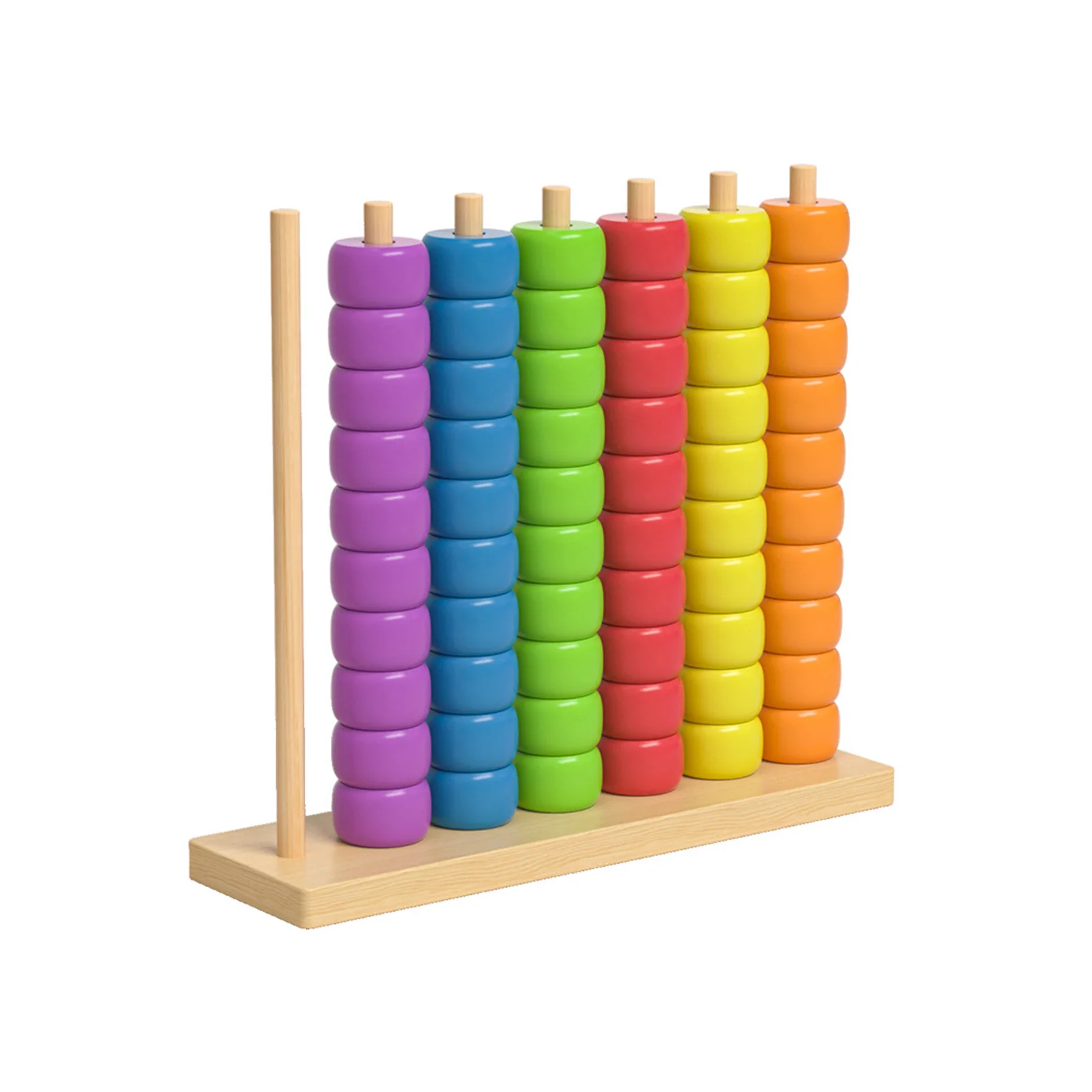 

Wooden Bead Stacking Toys Color Sorting Counting Frame Hand-Eye Coordination Early Learning Educational Toys for Preschool Kids