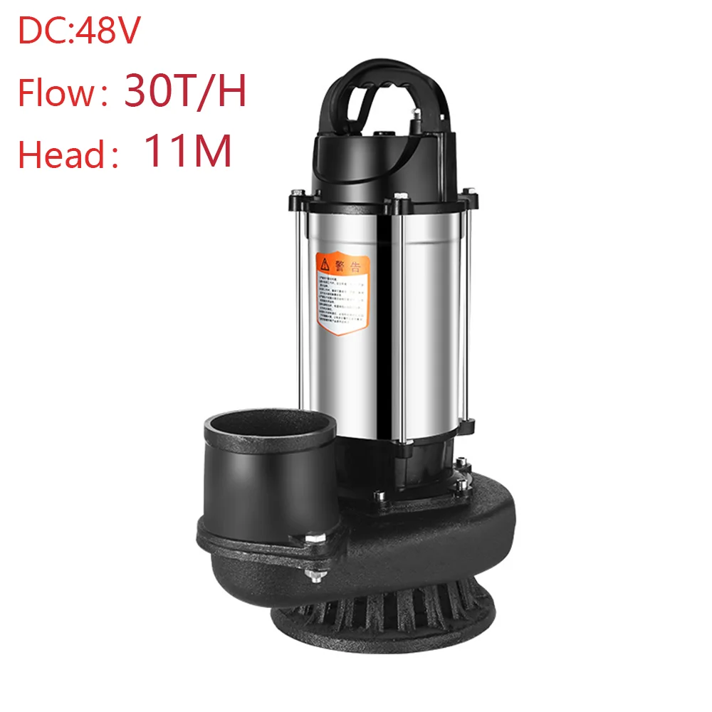 

750W DC48V Solar Submersible Pump Max Flow 30Tons Per Hour Solar Stainless Steel Brushless Water Pump Max Head 11M