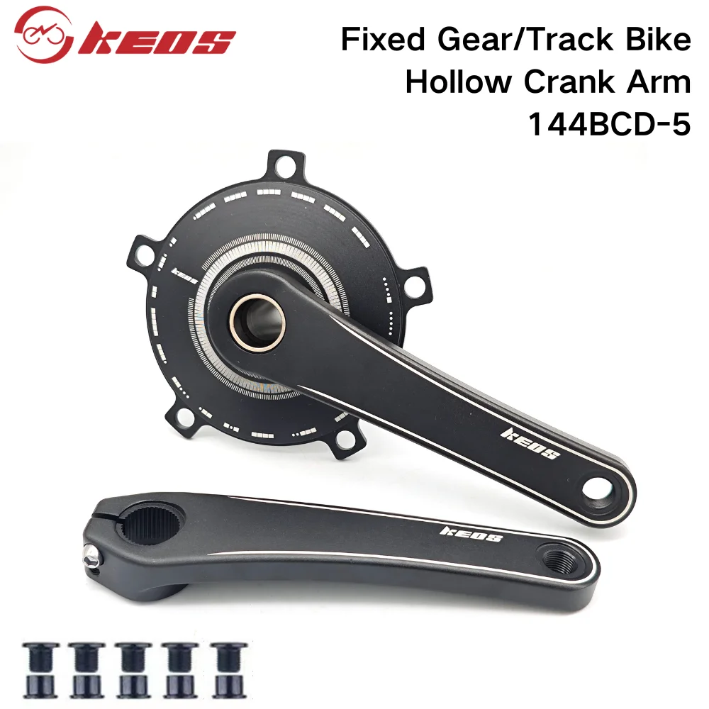 KEOS fixed-fly bicycle crank chainring 144BCD hollow one-piece