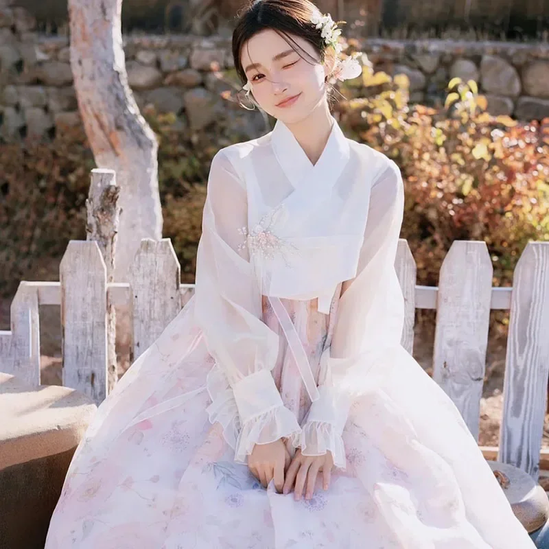 

Cosdea Hanbok Одежда Женский Традиционный Костюм Корейское Платье Модернизированный Улучшенный Корейский Суд Национальный Танец Косплей Платья Хан