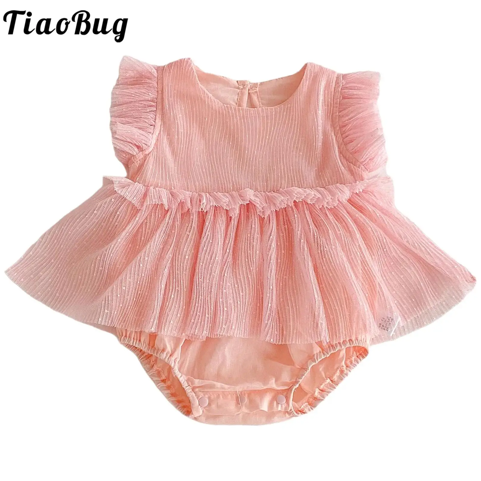 

Newborn Baby Girls Clothes Summer Cute Sleeveless Ruffle Tulle Rompers Dress for Infant Birthday Party Baby Shower Photography