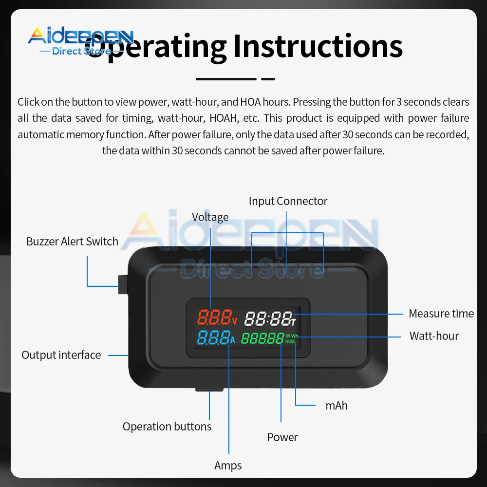 Voltage Ammeter Tester DC 4-30V 0-6.5A Digital Voltmeter Amperimetro Voltage Current Meter Ammeter Detector Power Bank Charger