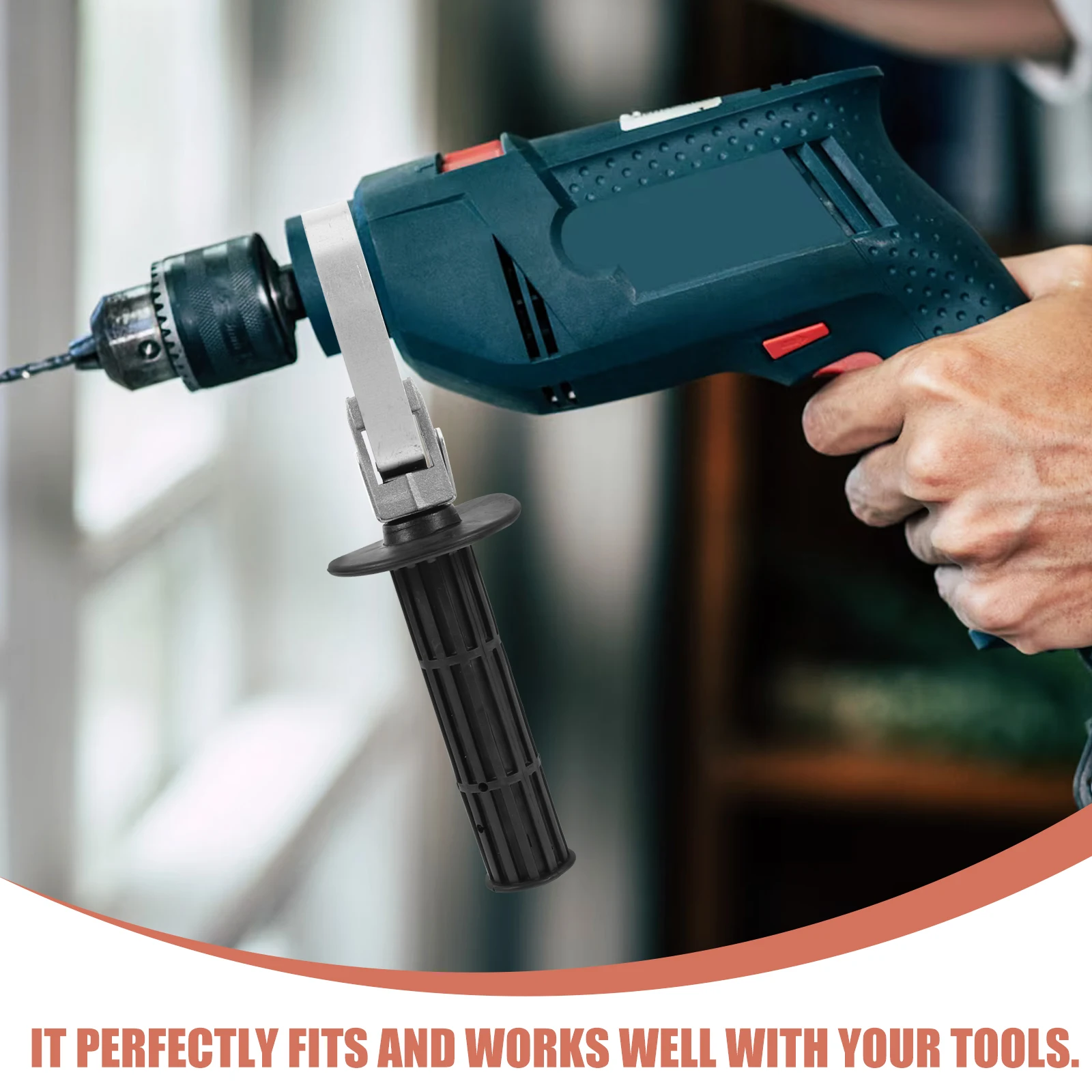 

Electric Hammer Replacement Impact Drill Auxiliary Handle Metal Plastic Durable Front Power Tool Handle For Drills Grinders