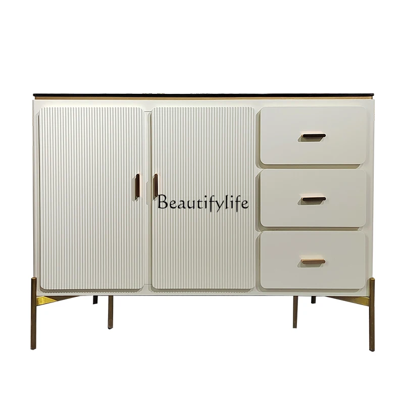 

*French light luxury solid wood storage cabinet modern simple living room decoration wall side cabinet