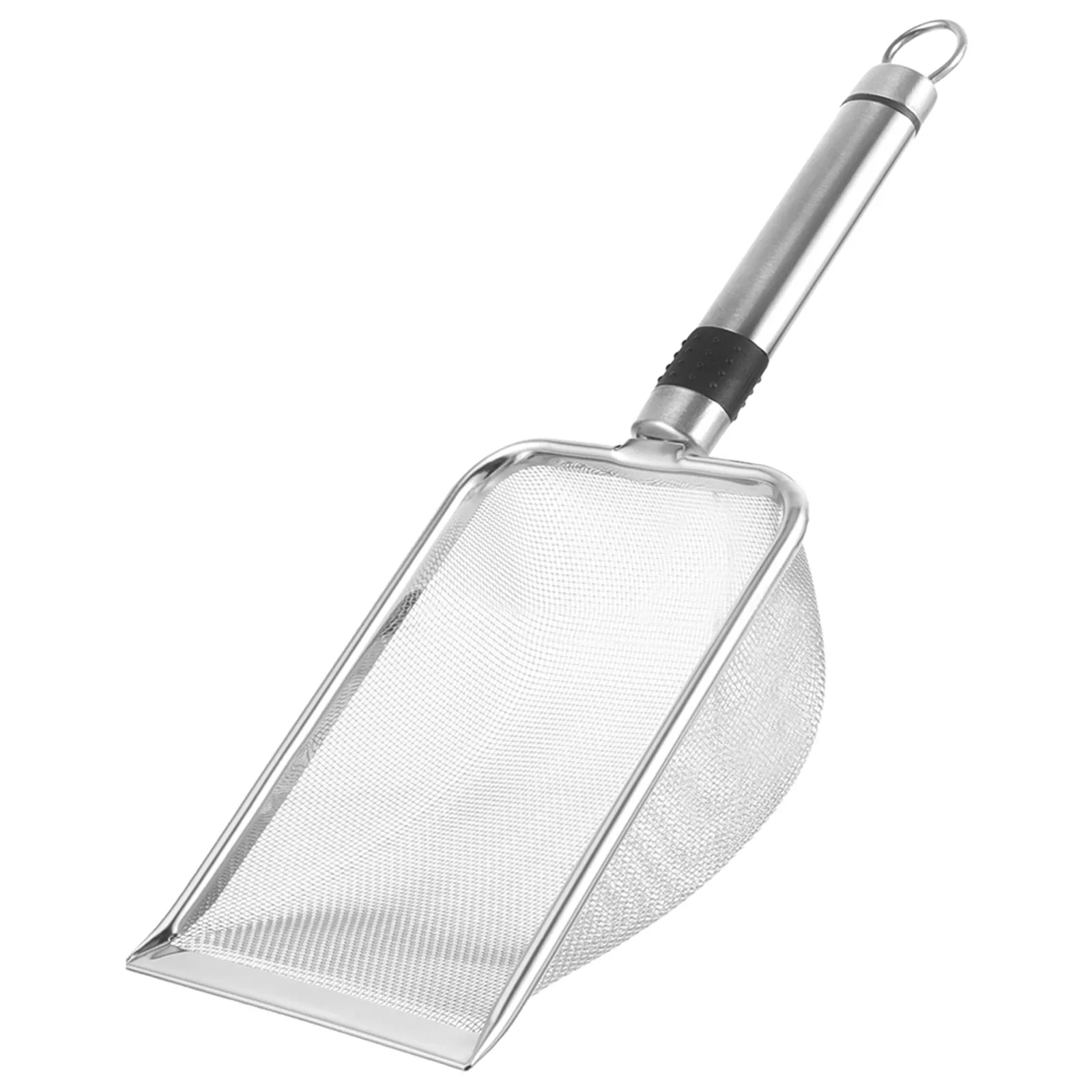 Stainless Steel Garden Soil Sifter Handheld Ergonomic Handle 5Mm Mesh Compost Screen Potting Soil Gravel Sand Cat Litter Scooper