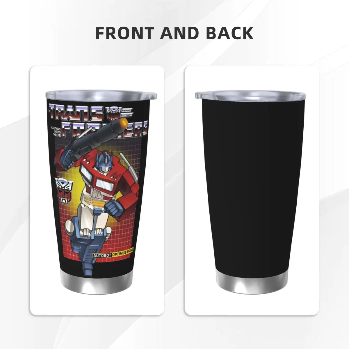 OPTIMUS PRIME Autobot Insulated Tumbler with Straws Transformerss Vacuum Coffee Mugs Office Home Car Bottle Cup, 20oz