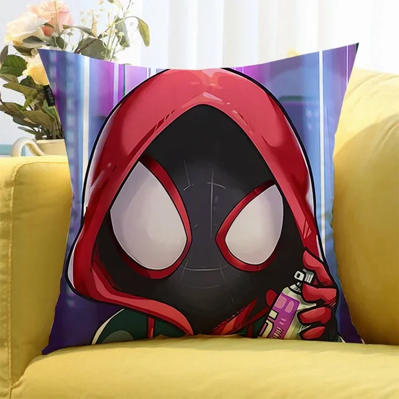 Marvel Spider Man Square Pillowcase Cushion Cartoon Anime Car Living Room Bedroom Home Decoration Kids Birthday Cute Gifts