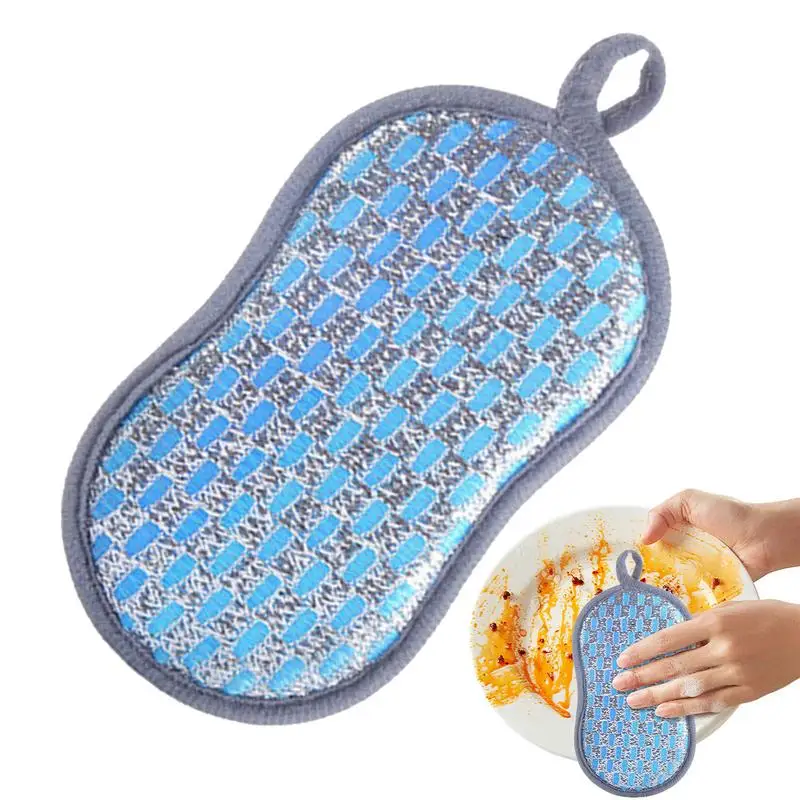 Dish Sponge With Unique Double-sided Design Absorbs Moisture And Removes Tough Stain Versatile Pot Cleaning Scrubber for kitchen