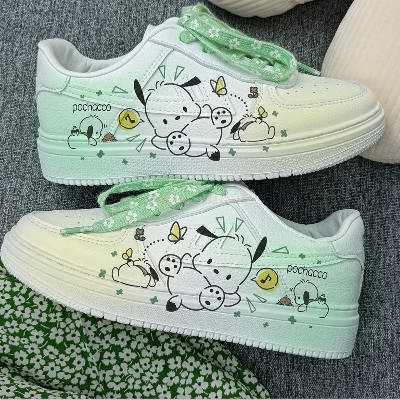 Nowe trampki Sanrio Kawaii Pochacco Anime kwiat wiśni wybuchowa zmiana buty dla par wiosenne i jesienne nowe obuwie codzienne