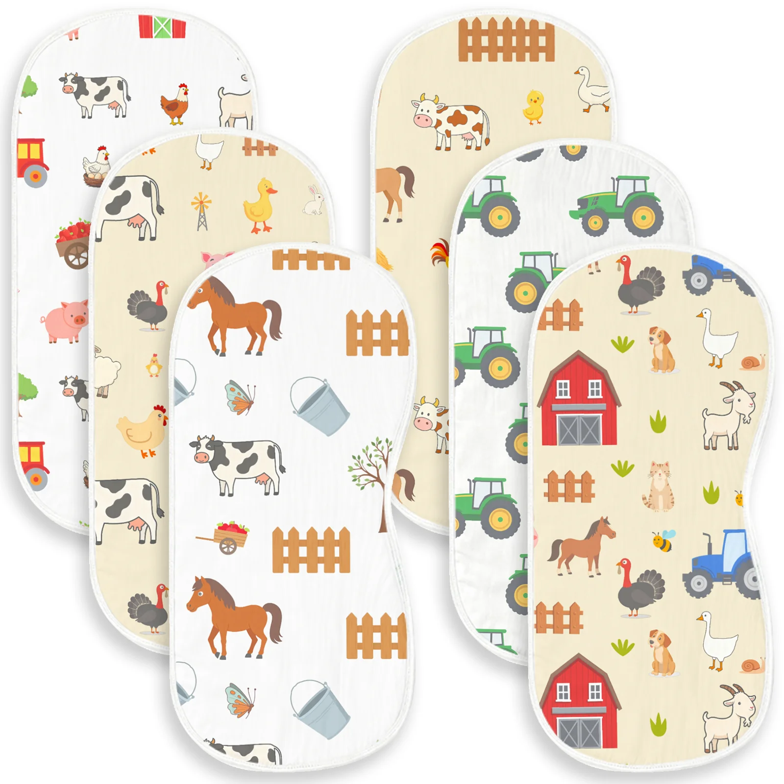 

6Pcs Baby Burp Cloths Baseball Print Soft Cotton Newborn Bibs Absorbent Burpies For Infant Boy Girl Sports Theme Baby Shower