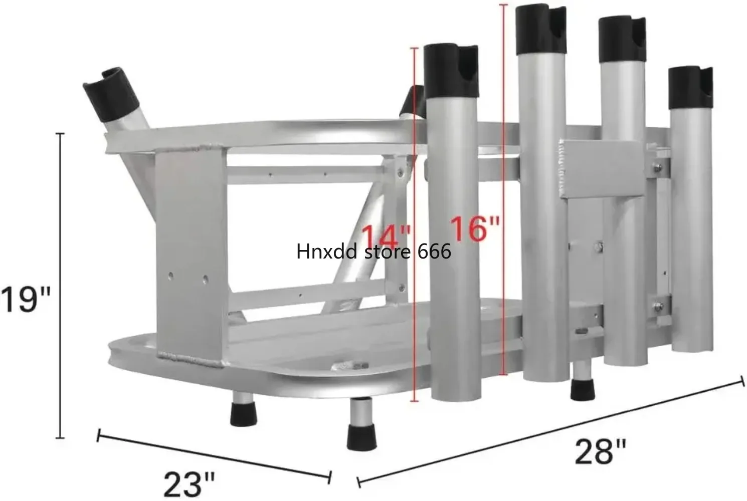 Extreme Max 3005.4257 Aluminum Jet Ski PWC Fishing Rod Rack and Cooler Combo - Compatible with RotoPax Fuel Can Mounts