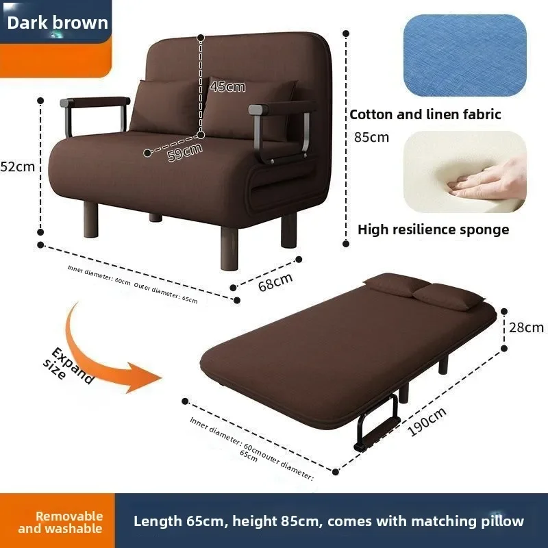 Multifunctional Living Room Retractable Telescopic Pull-out Sofa Bed Folding Sofa Bed Space Saving Small Apartment Balcony