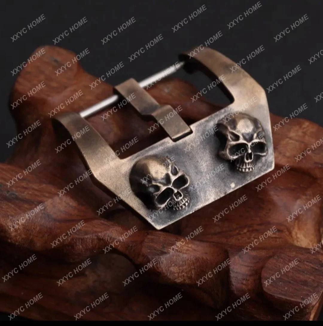 1 Piece Handmade Bronze Skull Watch Strap Buckle 24mm  26mm Bronze Watch Strap Accessories, Strap Buckle