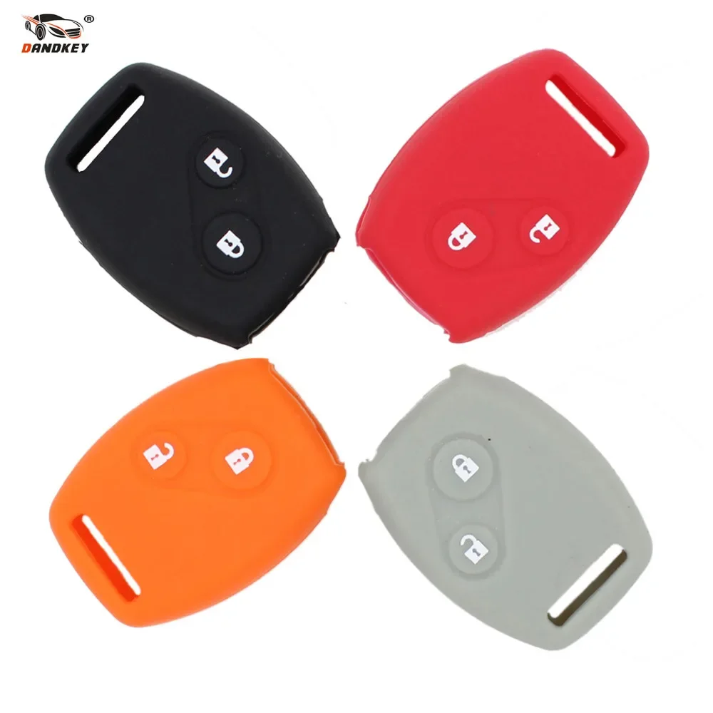 Dandkey Sport Style Silicone Car Key Case Cover For Honda CIVIC JAZZ Pilot Accord CR-V Car Styling Fob 2 Buttons