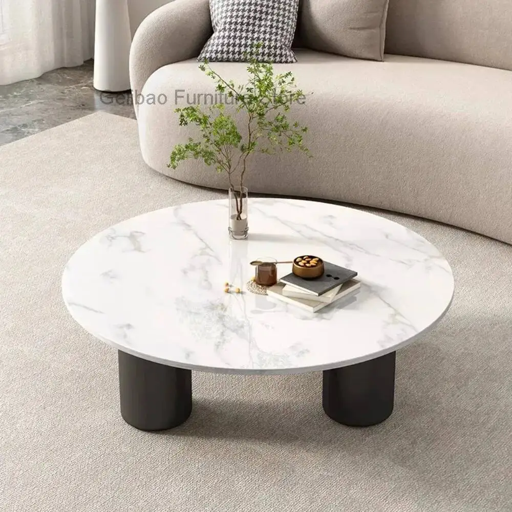 

White Luxury Hall Coffee Tables Transparent Glass Center Creative Side Table Small Apartment Large Table Basse Home Decoration