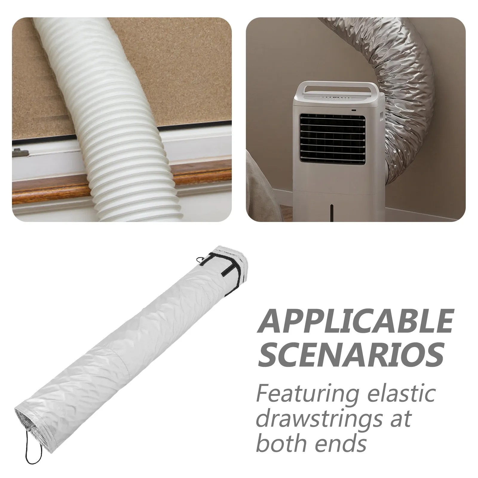 1Set Hvac Duct Insulation Cover Air Conditioner Noise Reduction Dustproof Thermal Barrier Flexible Duct Wrap Home Ventilation