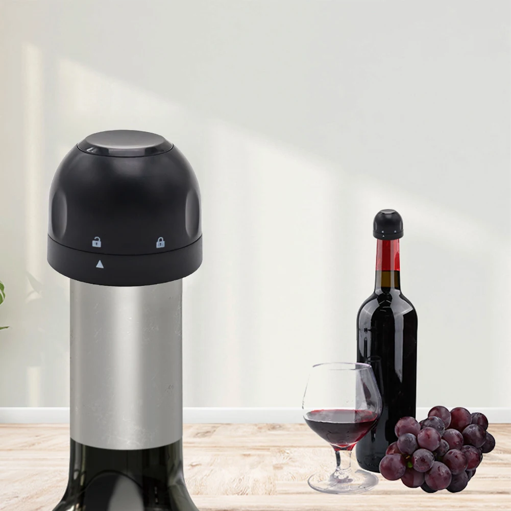 Tapón de botella de vino tinto con bloqueo de giro, Mini tapón sellador, reutilizable, a prueba de fugas, para champán, conservar la frescura