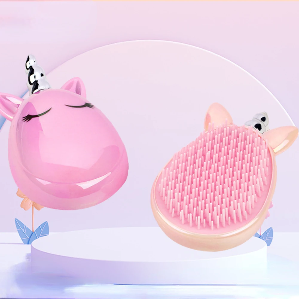 

Mini Magic Hair Comb Detangling Hair Brush Cartoon Unicorn Shower TT Comb for Travel Professional Massage kids baby Hair Care