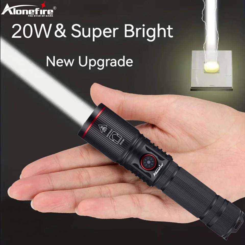 20 ワットズームラウンドビームライト LED ハイパワー懐中電灯 USB