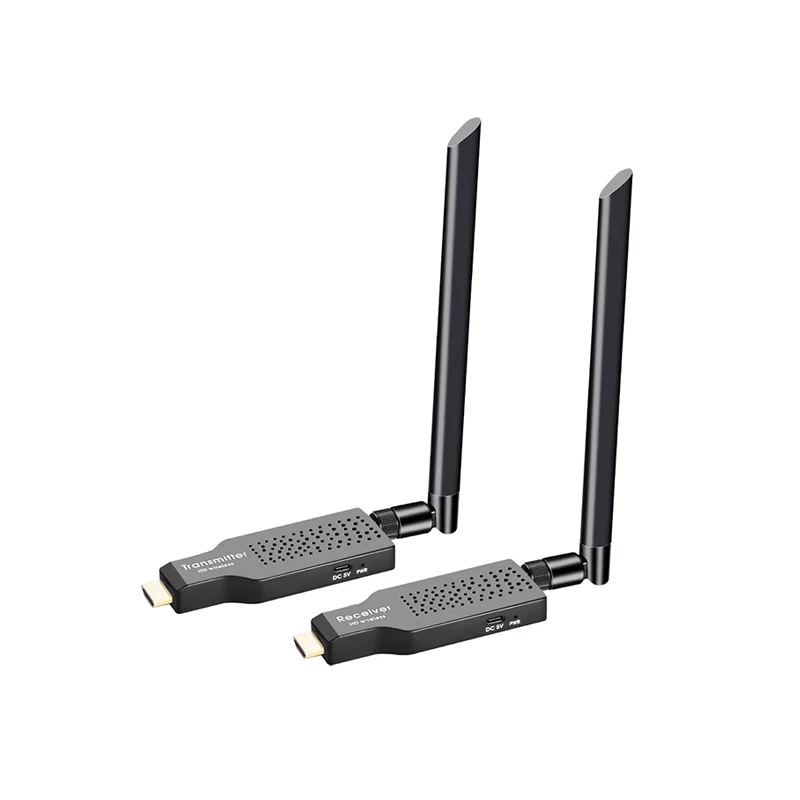 Wireless HDTV Transmitter 1080P 50m 5.8G HD Extender with Antenna 1 to 1 Wireless Signal Adapter for PC Meeting Game