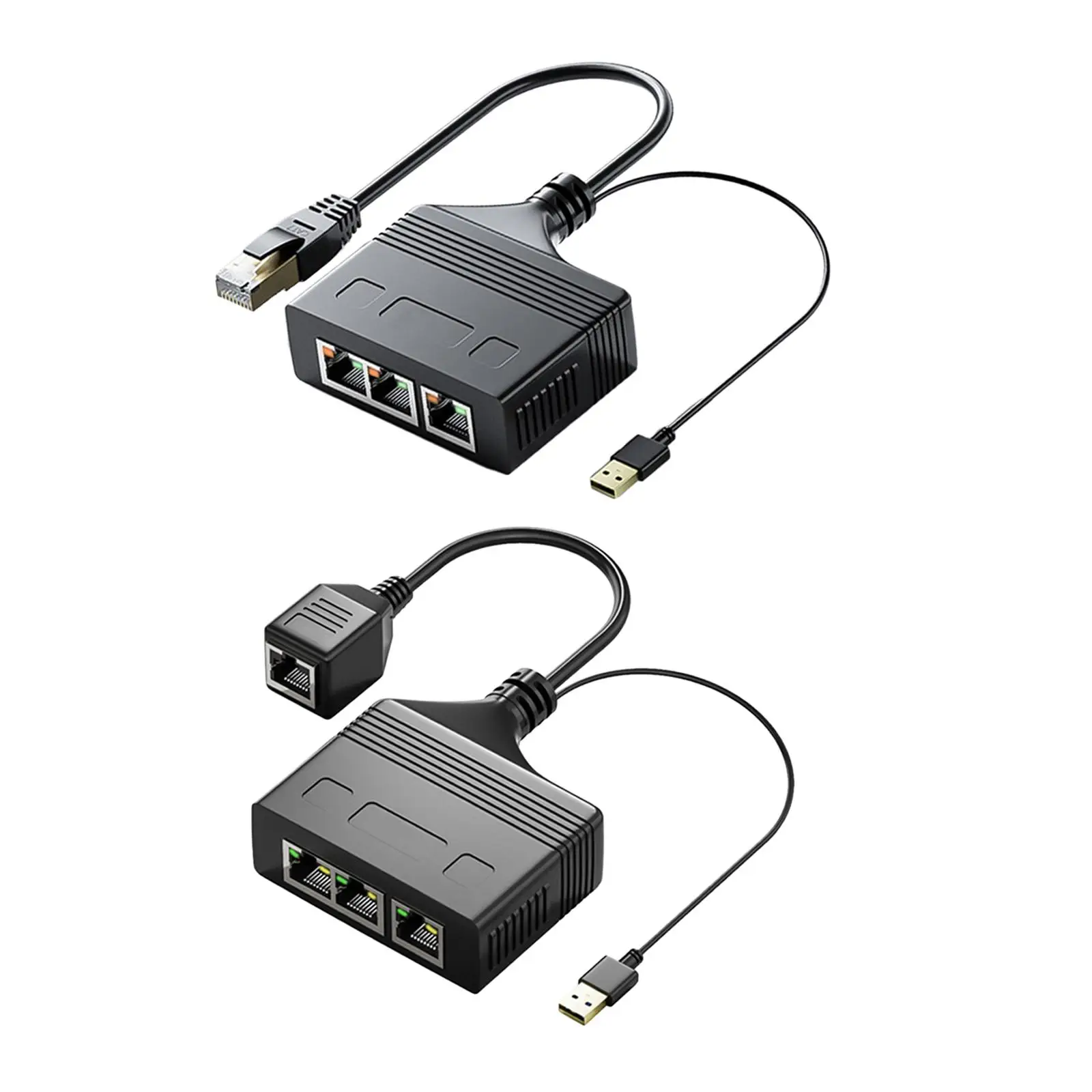 Rj 45 adaptador divisor, 1 a 3 portas, conector de rede, adaptador ethernet