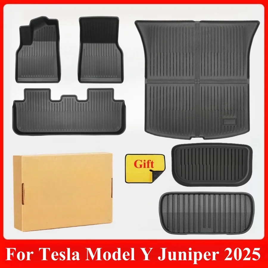 

Коврики TPE для Tesla Model Y Juniper 202, всепогодная подкладка для багажника, защита заднего сиденья, багажник и аксессуары для интерьера