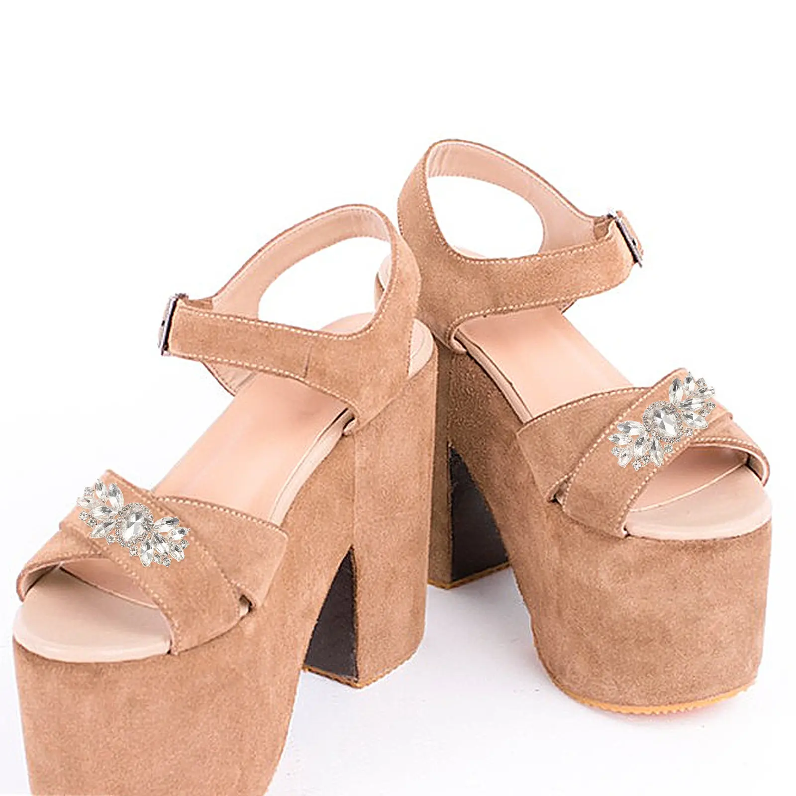 

2 шт. съемные клипсы для обуви со стразами, элегантные банты, украшения для туфель на высоком каблуке, для свадебных и праздничных женских туфель, цинковый сплав