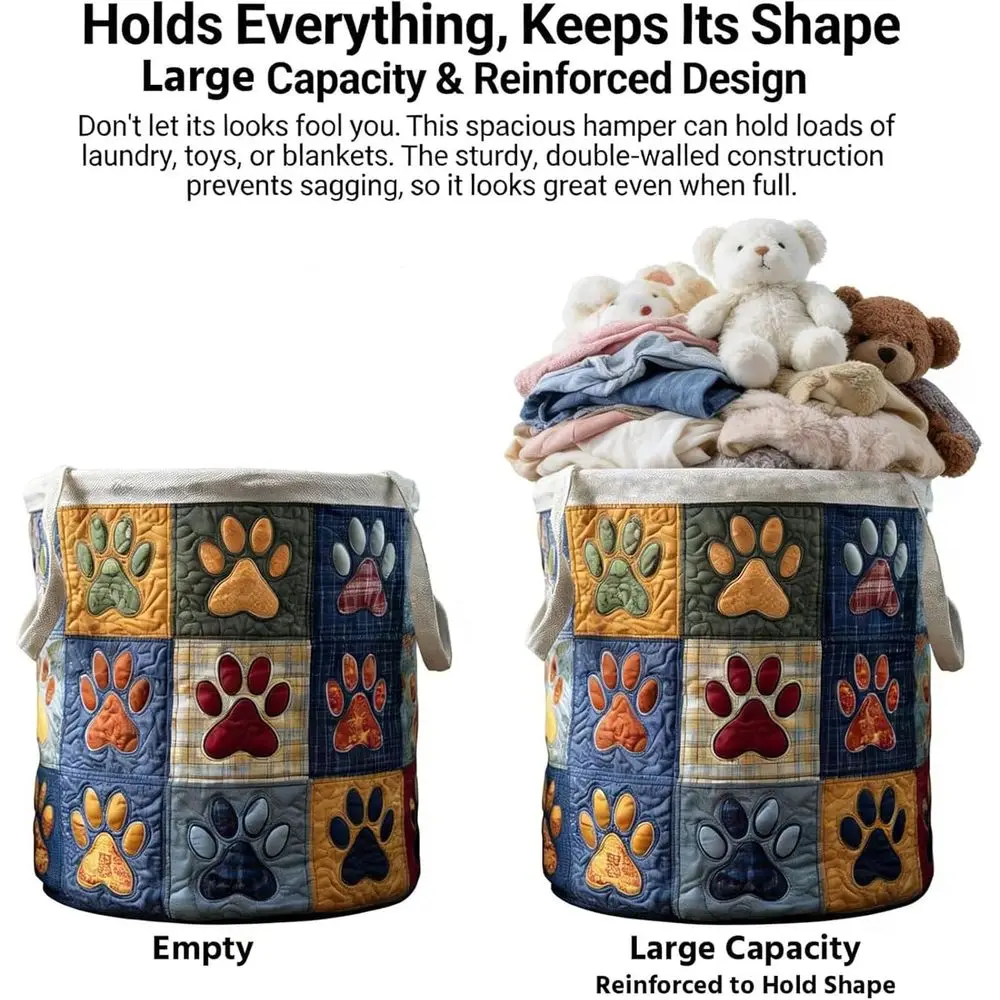 Quilted Laundry Basket with Handles, Boho loral oldable abric Storage Hamper, Large acity Sot Lightweight Collapsible Organizer